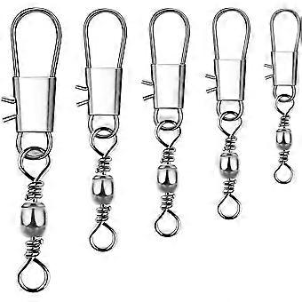 50Pcs Fishing Swivels Safety Snaps Swivels Fishing Tackle And Clips Quick Change Swivels Fishing with Safety Snaps Swivels Swivels Fishing Tackle For 