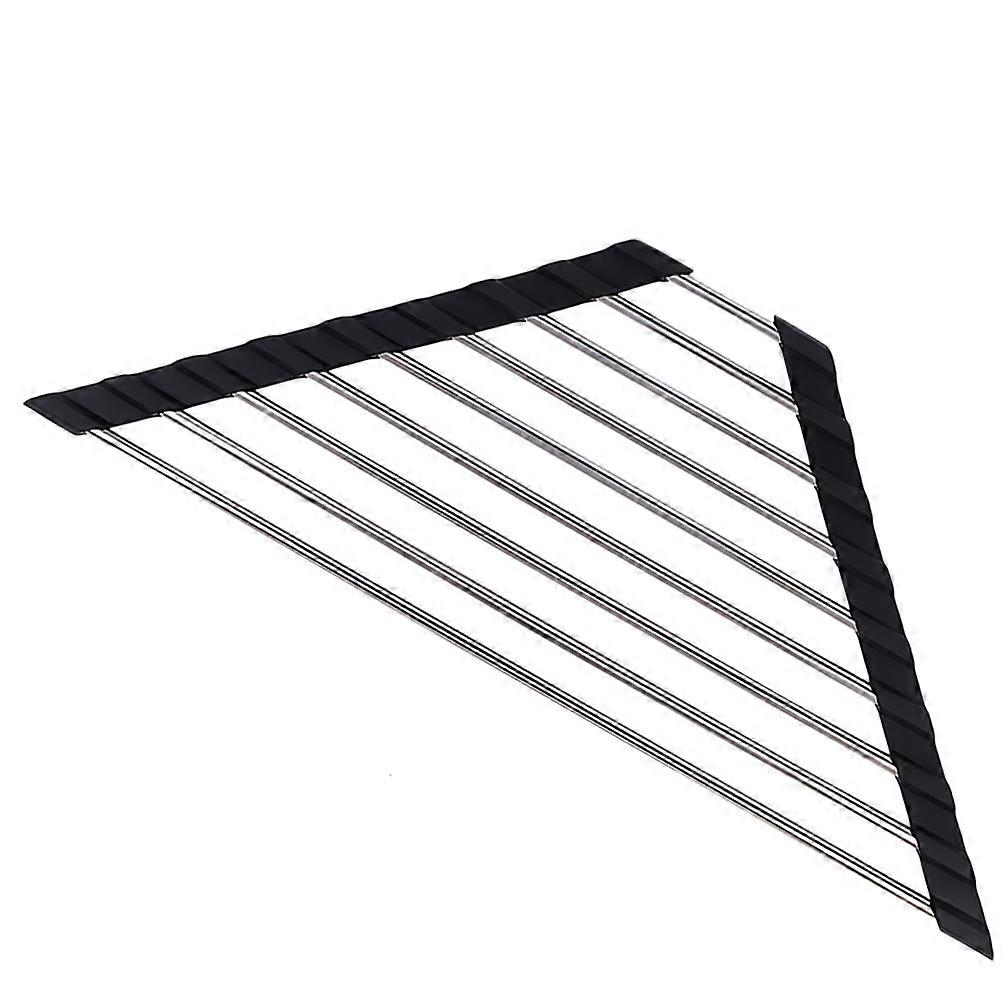 Sink Corner Drying Rack Triangular Sponge Holder Sink Rolling-up Drying Rack