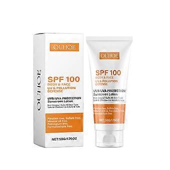 1-3pcs Spf 100, Face , Waterproof Spf 100 Moisturiser Non-greasy Lotion For Face Body, Uvb/uva Protection Sun Cream Spf 100