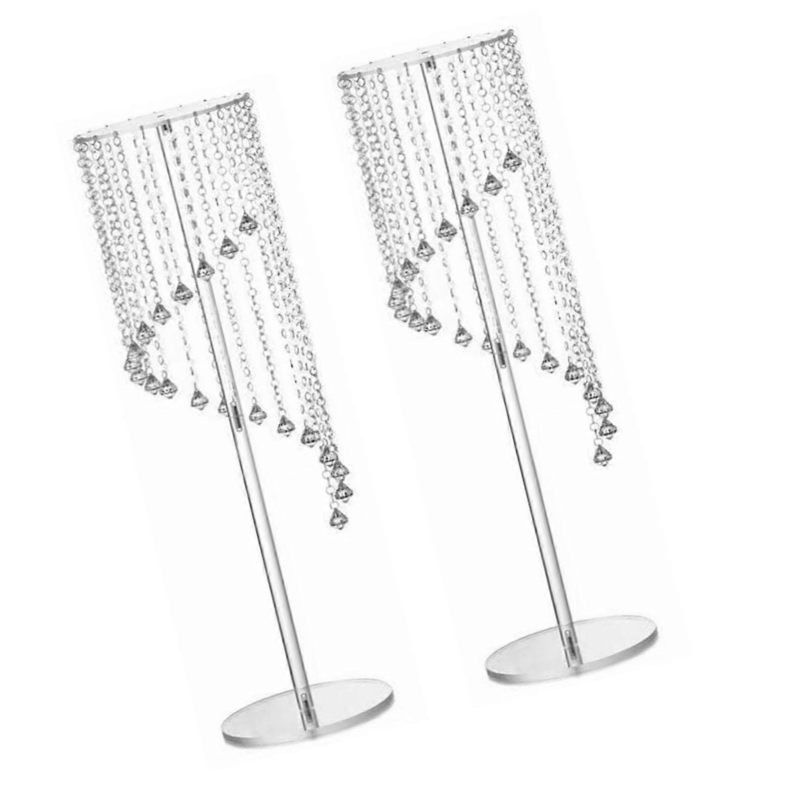 Pair Of Clear blossomy Display Stands Contemporary fashion For Ceremony Tables Multicolor