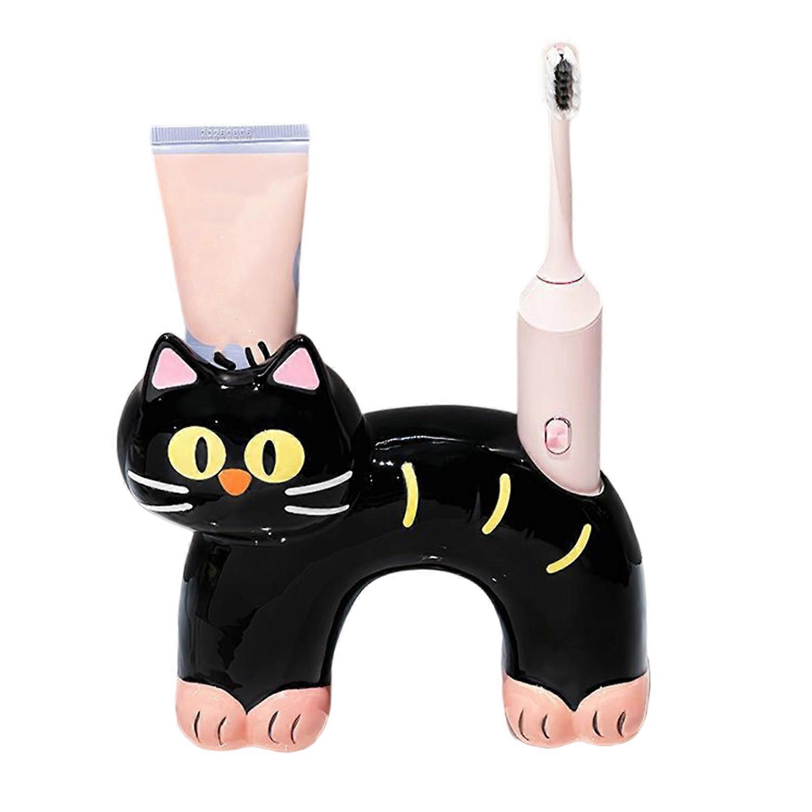 Cute Cat Toothbrush Storage Rack for Toothpaste and Electric Brushes