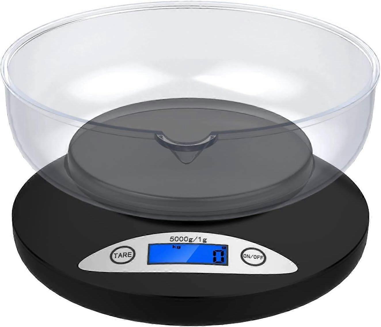 Digital Kitchen Scale 5000g, Electronic Food Scale with Backlit LCD Display and Tare Function, Large Platform