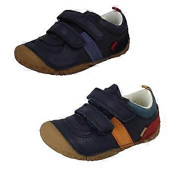 Boys Startrite Pre Walking Shoes Zap - Navy Multi Leather - UK Size 4H - EU Size 20 - US Size 5XW
