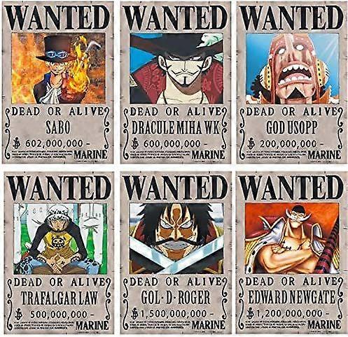 One Piece Wanted Poster 28.5cm19.5cm, New Edition, Zorro, Luffy