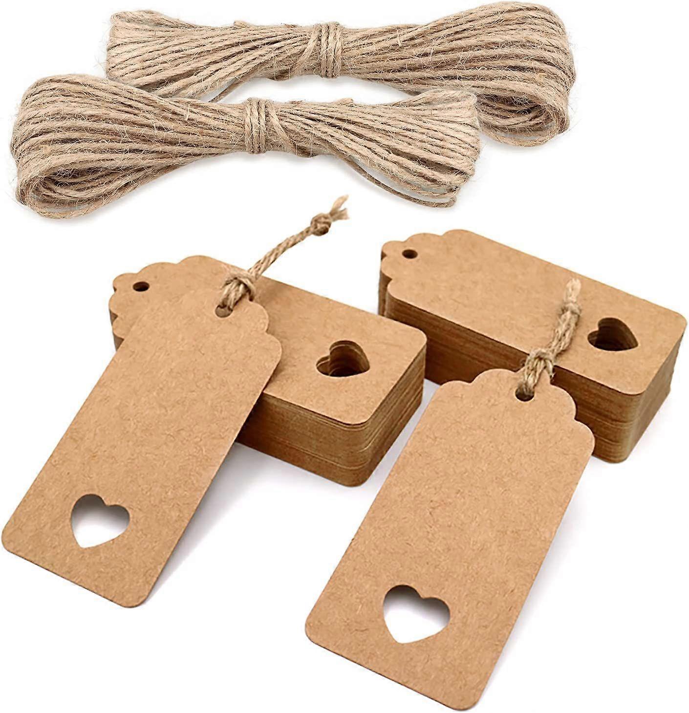 100pcs Paper Gift Tags for Christmas with String,Brown
