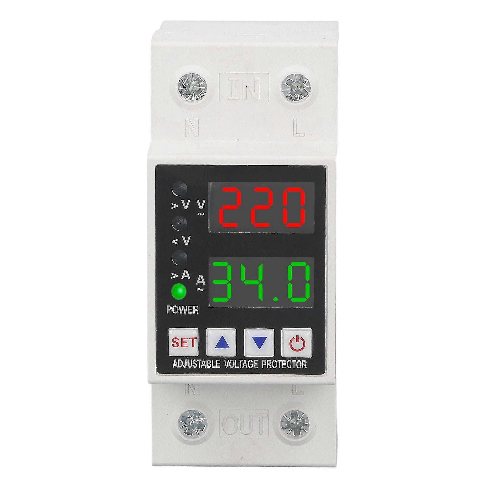 AC230V Overvoltage Undervoltage Protector Current Limit Delay Automatic Reset Switch Voltage Protective Device 63A Rated