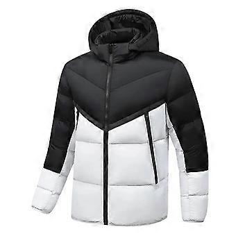 Men's Winter Cotton Jacket Hooded Casual Short Slimming Fashion Ribbed Cotton Coat Cross-Border Parkas