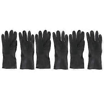 3 Pairs Barber Hair Dye Gloves Anti-slip Waterproof Hand Protectors Hairdressing Supplies Hair Beauty Tools for Women Men - Size S (Black)