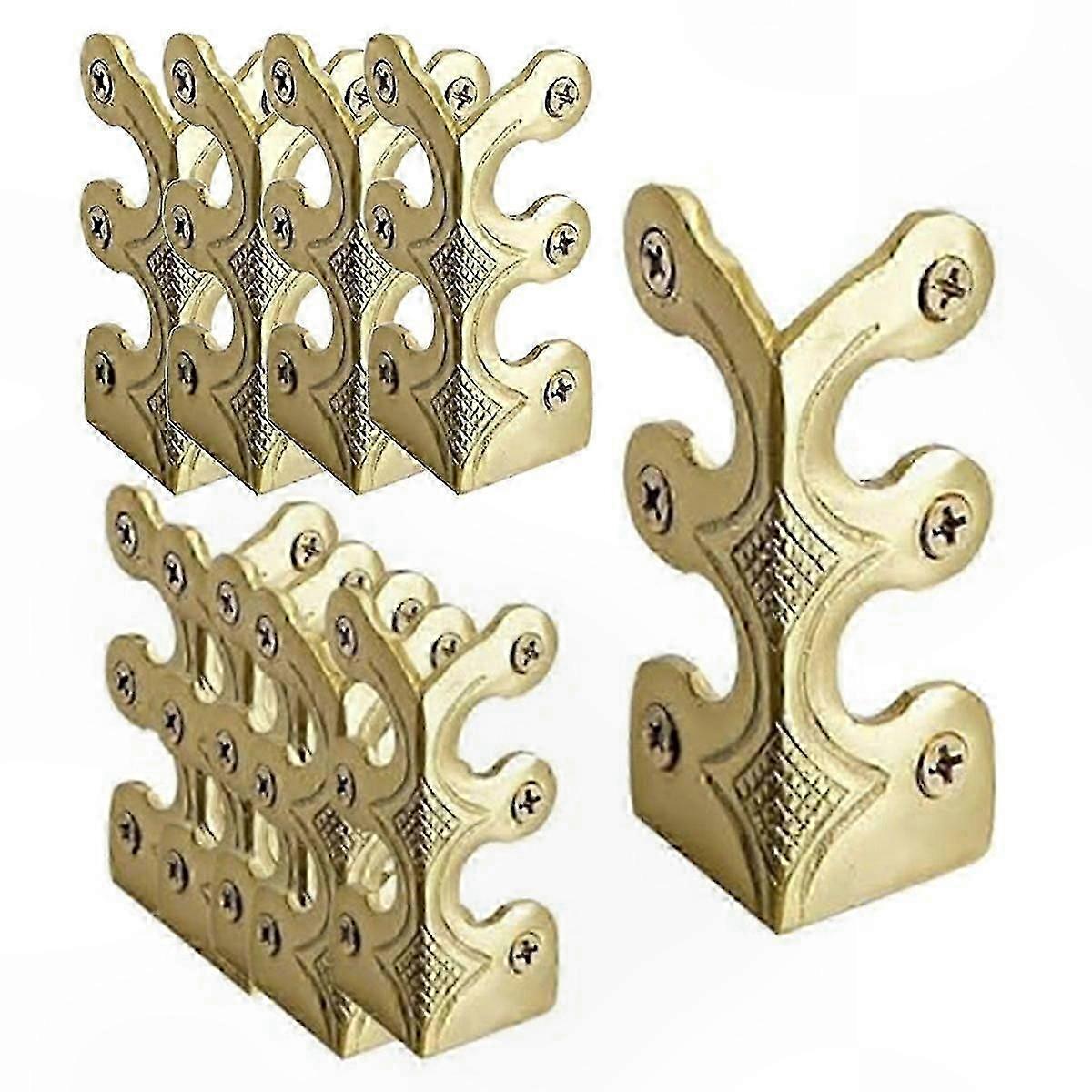 10-Pack Solid Brass Corner Protectors for Baseboards and Skirting Boards
