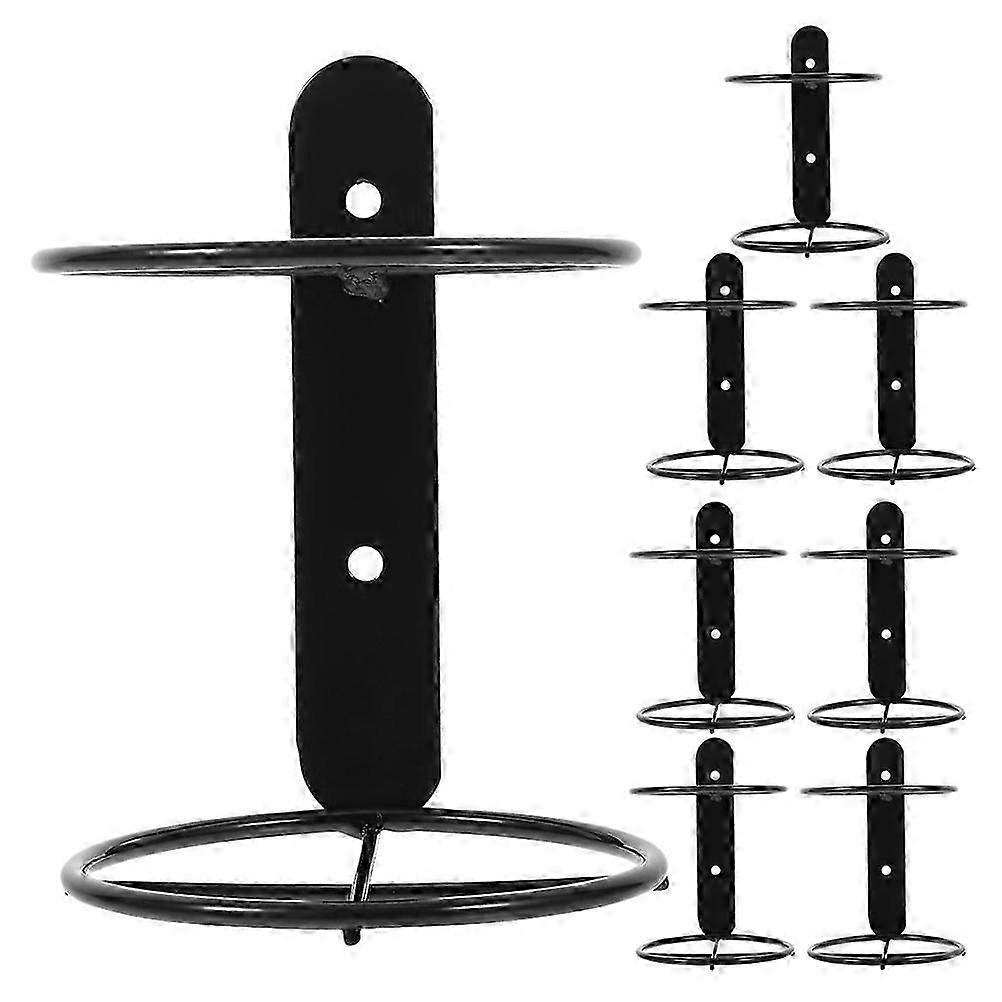 Single Rack Wall Mounted Holder for Storage 8Pcs Iron Black