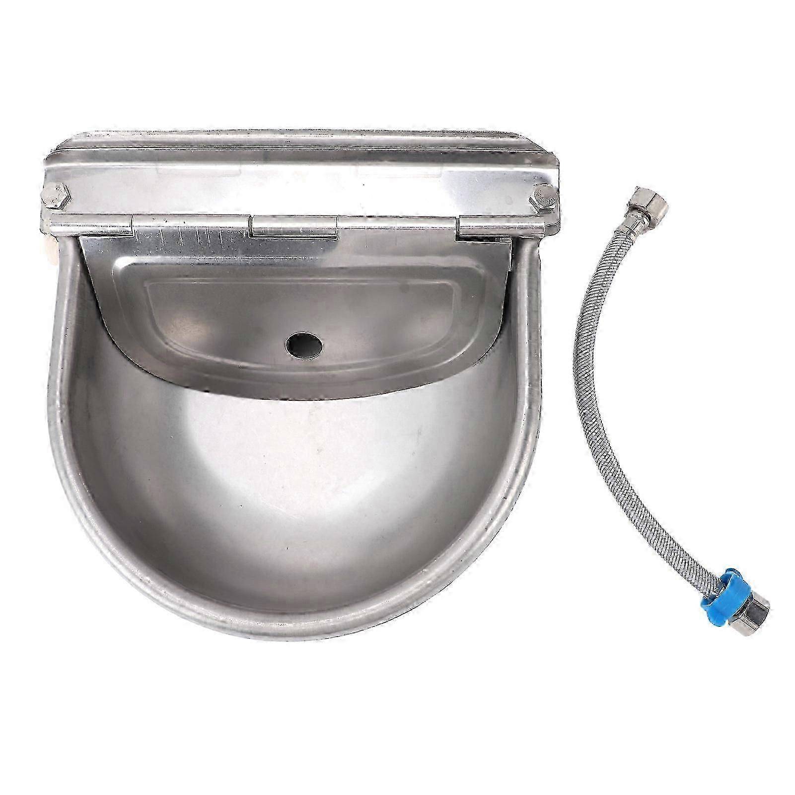 Stainless steel automatic waterer compatible with livestock drinking trough