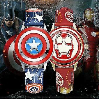 Super Hero Captain America Iron Man Marvel Avengers Kids Flip Case Watch Quartz Watch