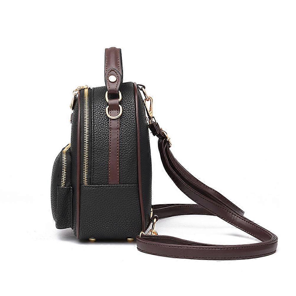 Backpack Mini PU Backpack for Storage 1Pcs Black