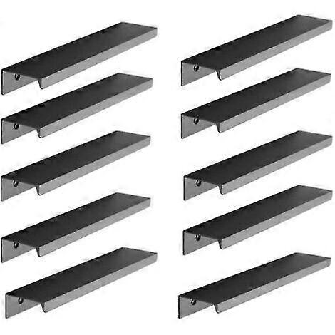 10 black kitchen door handles (128 mm, black)