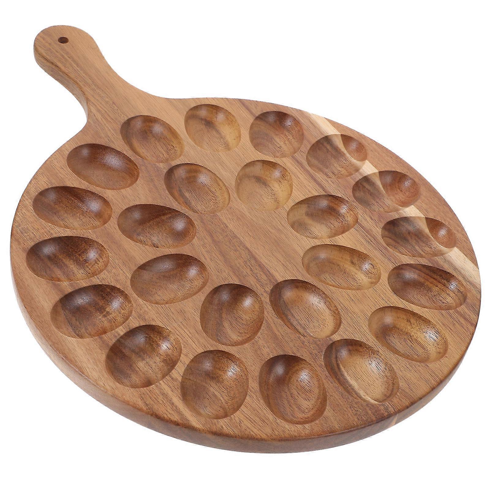 Deviled Egg Platter Deviled Egg Tray Catering Platter Eggs Serving Tray with Handle