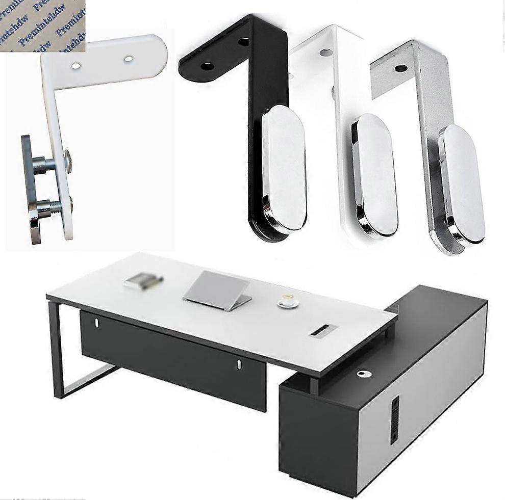 4Pcs Desk Front Screen L Bracket Hanger With Decorative Cap