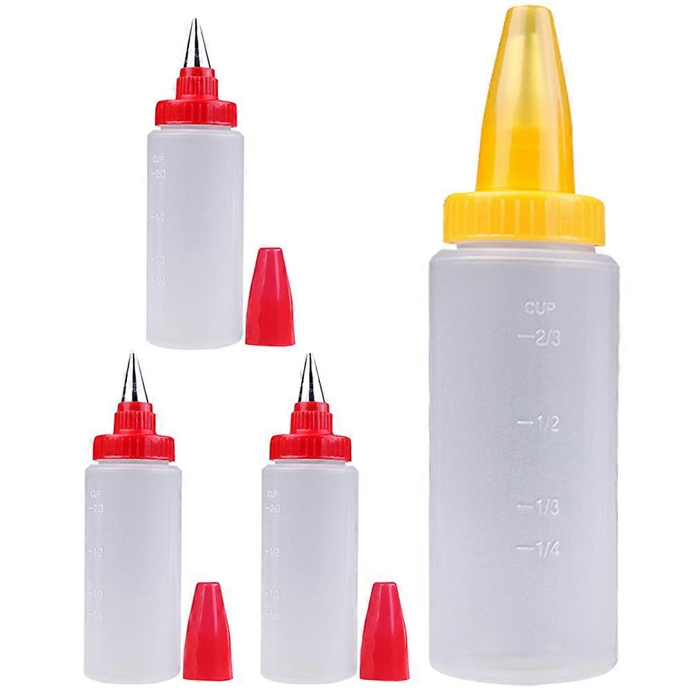 4Pcs Household Squeeze Bottles Multi-function Icing Bottles Transparent Dispensing Bottles