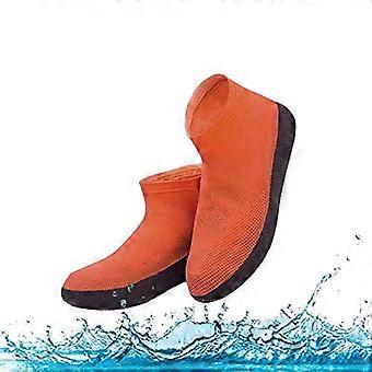 Waterproof Shoe Covers XLarge Red, Reusable Non Slip Rain Boot Covers with Durable Elastic Rubber for Outdoor Use