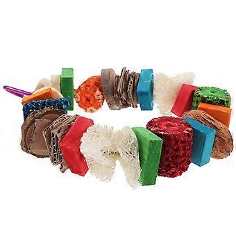 Parrot Hanging Chewing Toy Wooden Bird Toy for Cage 5Pcs for Foraging
