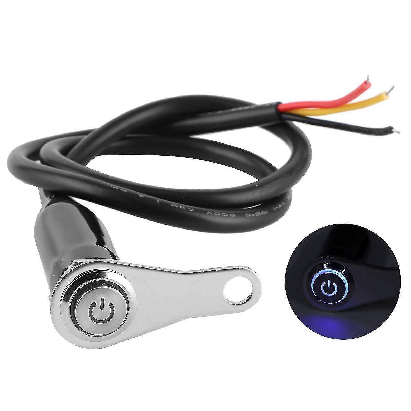 12V Stainless Steel Motorcycle Handlebar Switch LED Modification Bracket Control Push ButtonWith 1Pc Switch Button