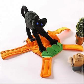 Hundekostüm Schwarzer Katzenreiter Halloween Haustier Cosplay Outfit