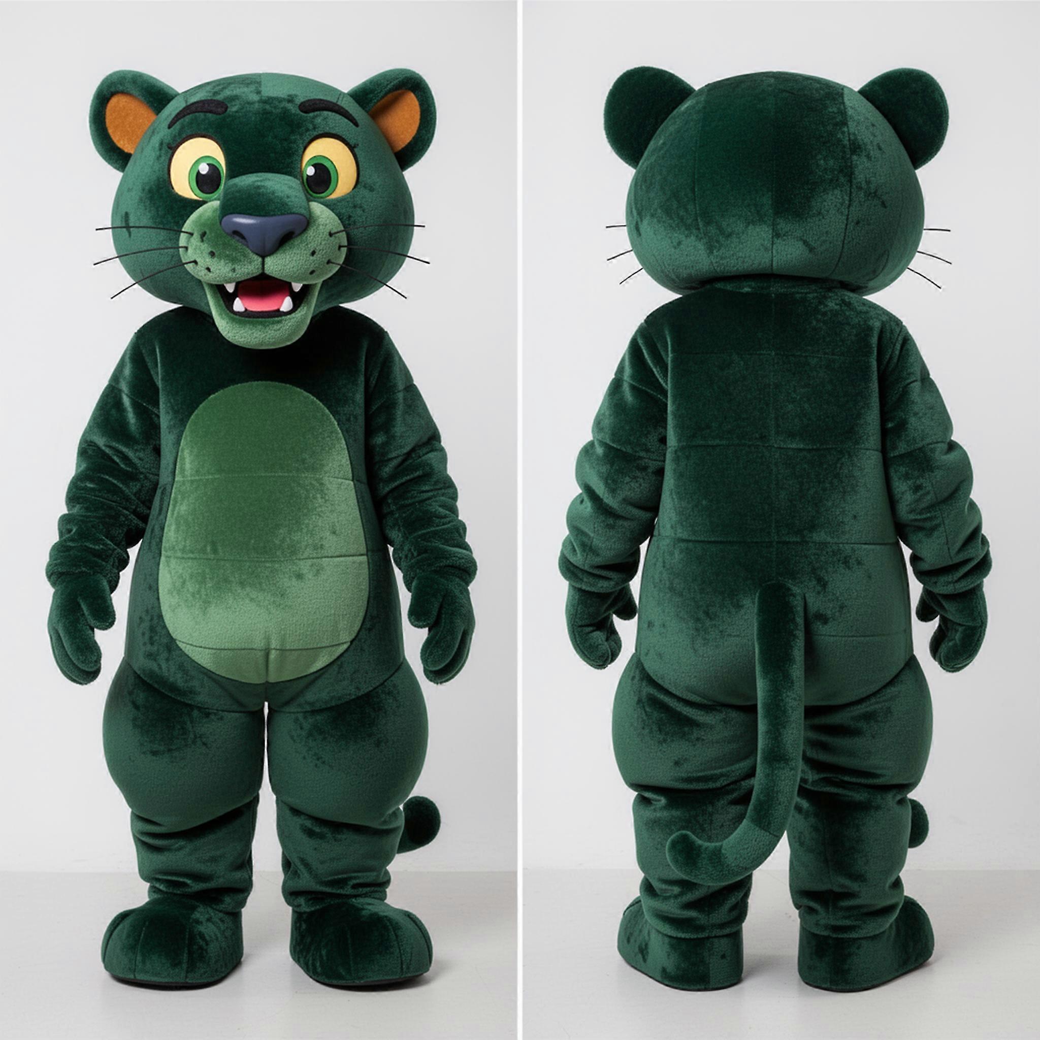 MASTICOT Forest Green Broad Shouldered Panther Mascot
