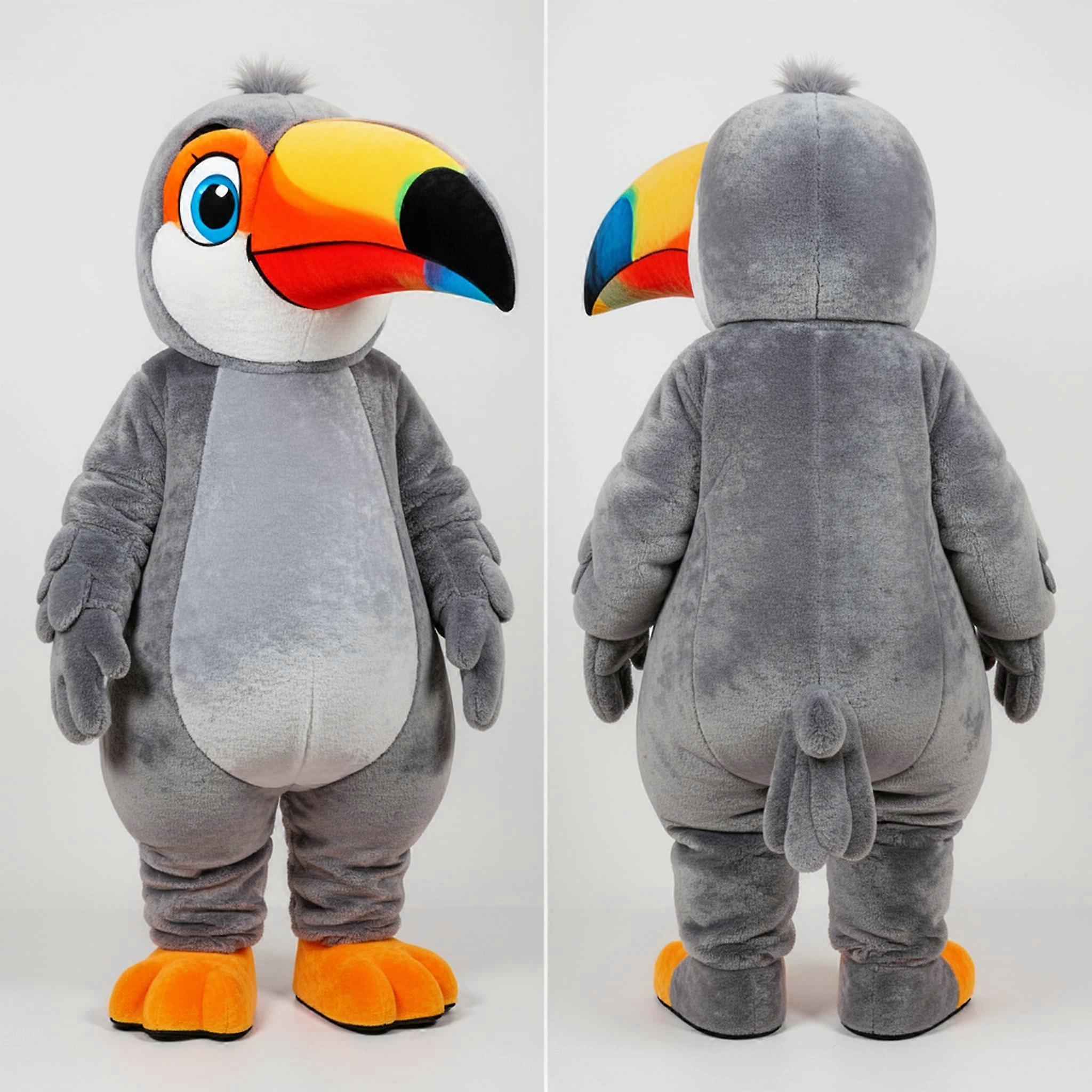 MASTICOT Silver Gray Cartoon Toucan Mascot