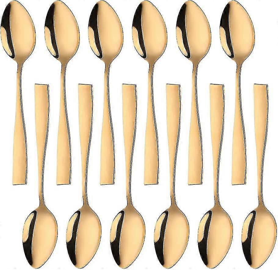Dessert Spoons, 12-pack, Gold