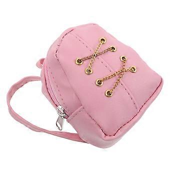 Doll Zipper Backpack for Decoration 2Pcs Pink Mini Backpack Toy Accessory