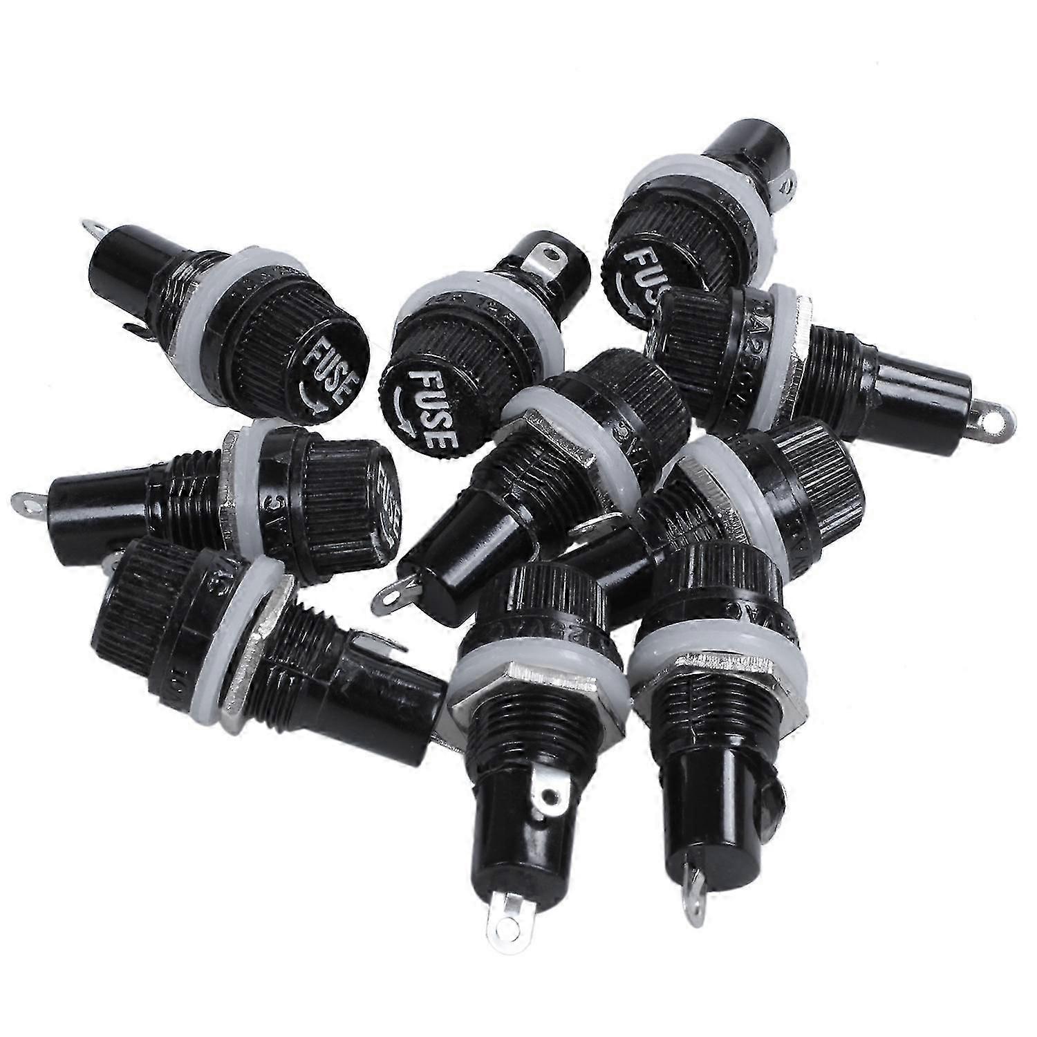 10Pcs plastic fuse socket for panel 10A 250V 5x20mm