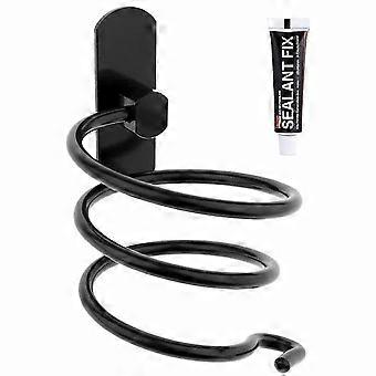 Bathroom Wall Mount Hair Dryer Holder, Self-Adhesive (Spiral) for Fastening Without Drilling