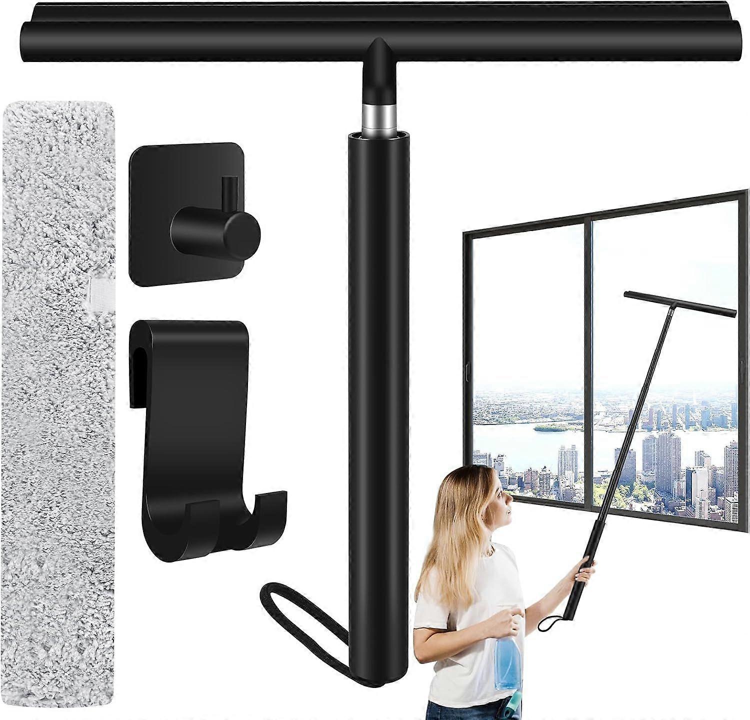 Long-handled shower squeegee, black shower squeegee, long-handled shower squeegee, window squeegee and window cleaning squeegee
