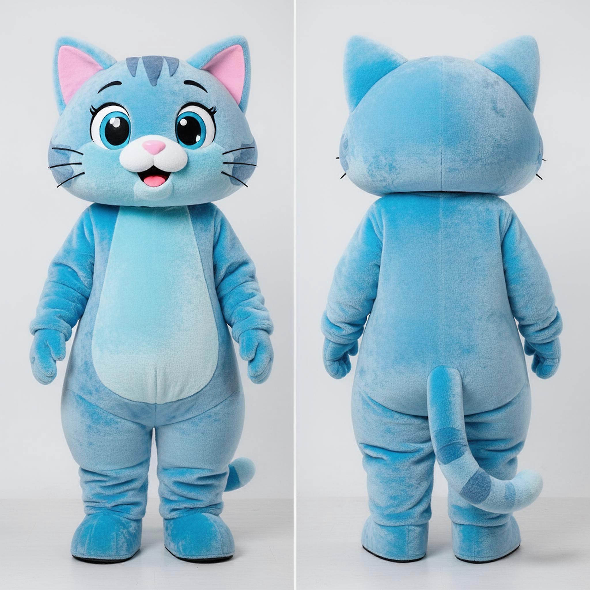 MASTICOT Sky Blue Cuddly Cat Mascot