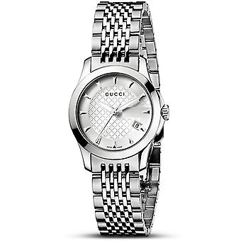 Gucci titta SRA. 126sm pl. Kvarts analog damklocka med YA126501 rostfrittstål armband