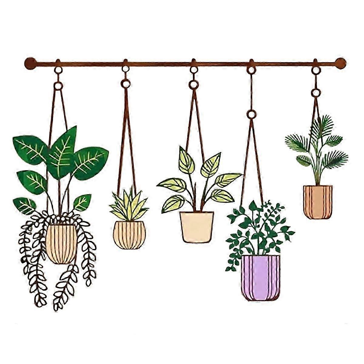 Rustic Iron Plant Wall Decoration