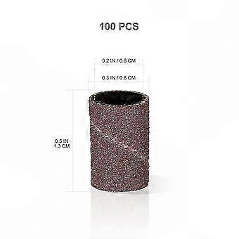 Nail Art Sand Grinding Head Sander with 100Pcs Abrasive Sleeves
