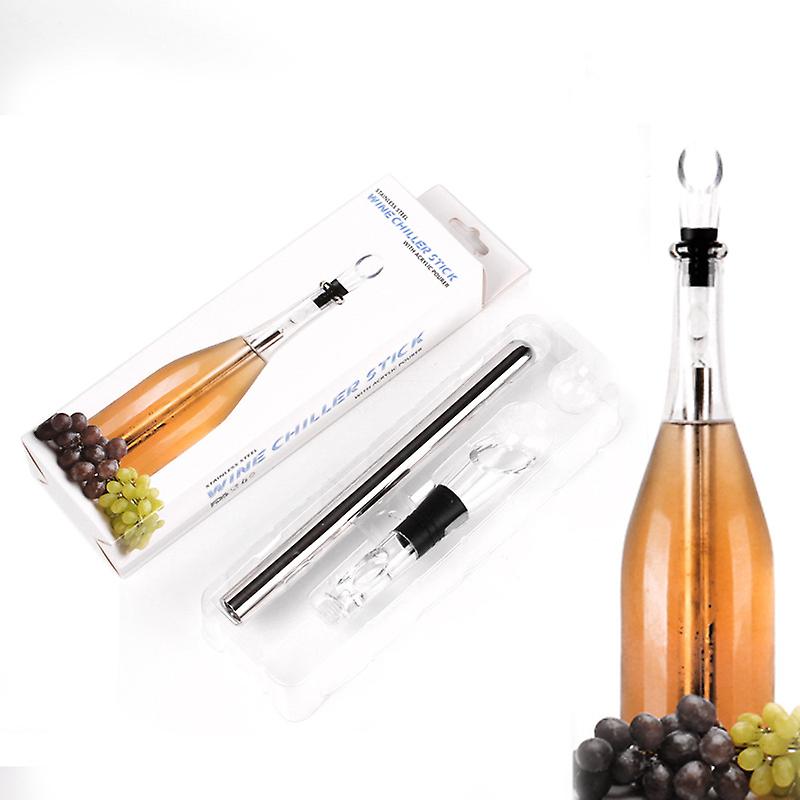 Stick Wine Cooler With Aerator And Drip-free Pourer, Stainless Steel Bottle Cooler