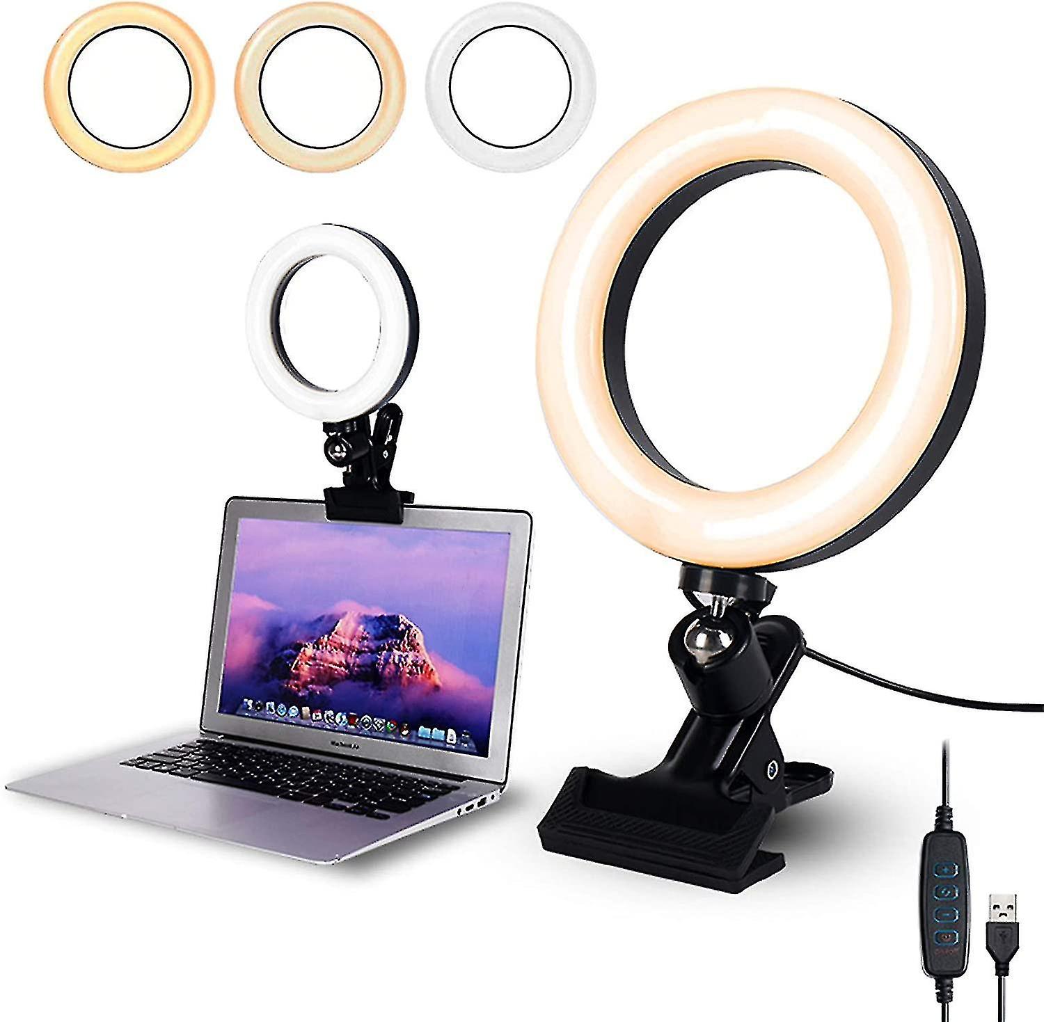 Video Conference Lighting, 6.3-inch Selfie Ring Light