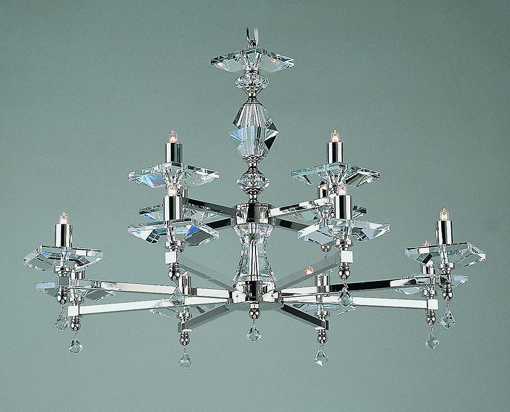Capri Optic Glass 12 Arm Chandelier