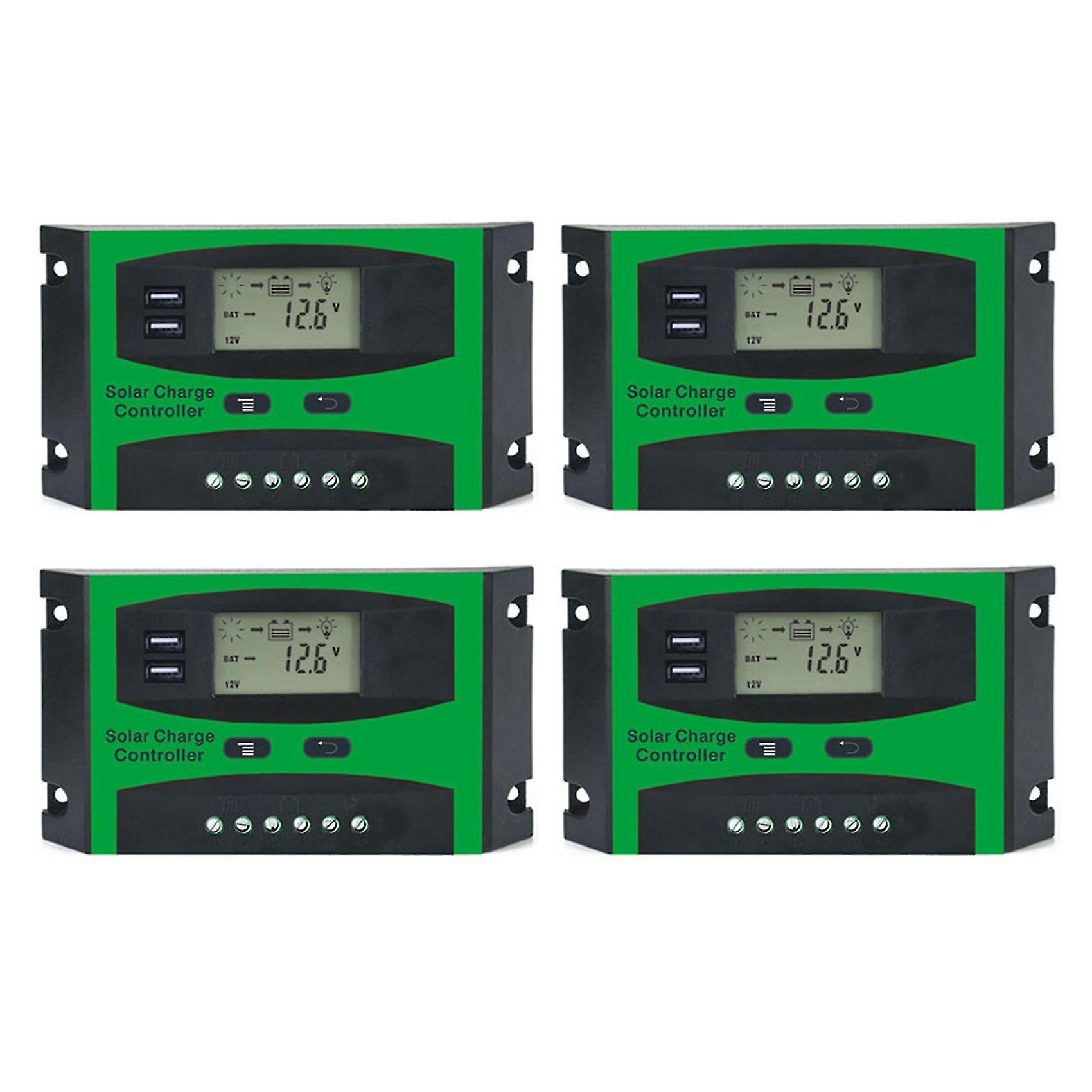 30a 12v 24v Solar Controller Lcd Function Dual Usb Charge Regulator
