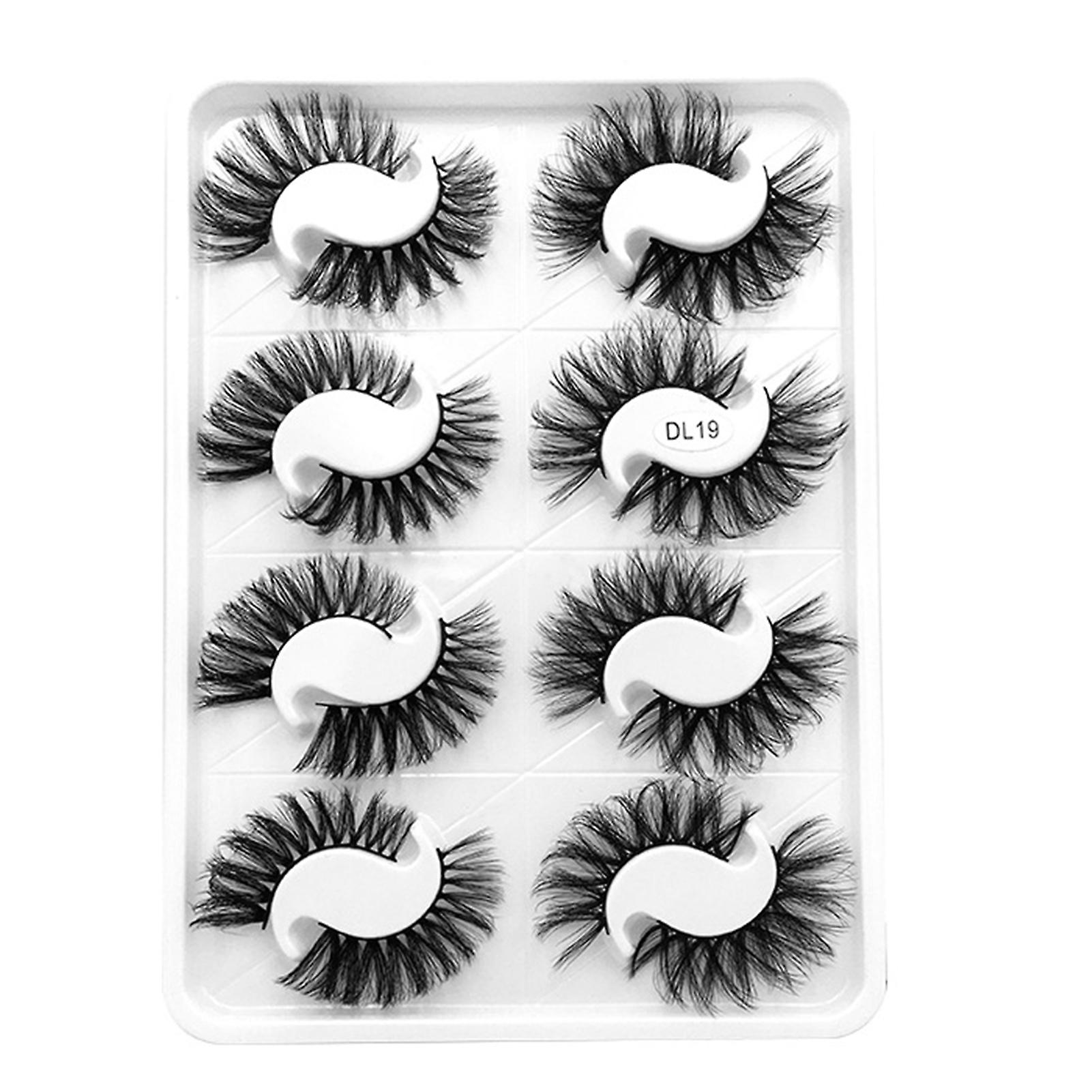 8 Pairs False Eyelashes Multilayered Bushy Curling Up Lashes