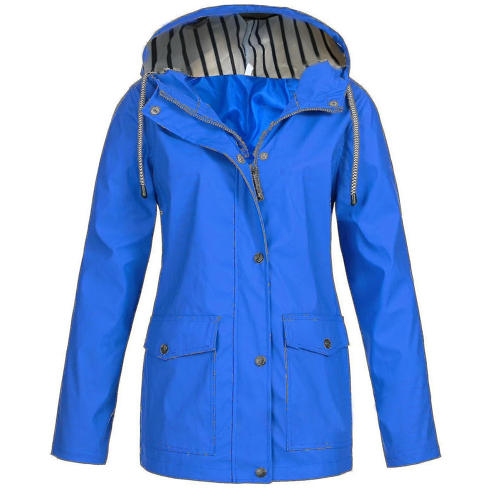 Femei solid Rain Jacket în aer liber, Plus Dimensiune impermeabil cu glugă pelerina de ploaie rezistent la vânt