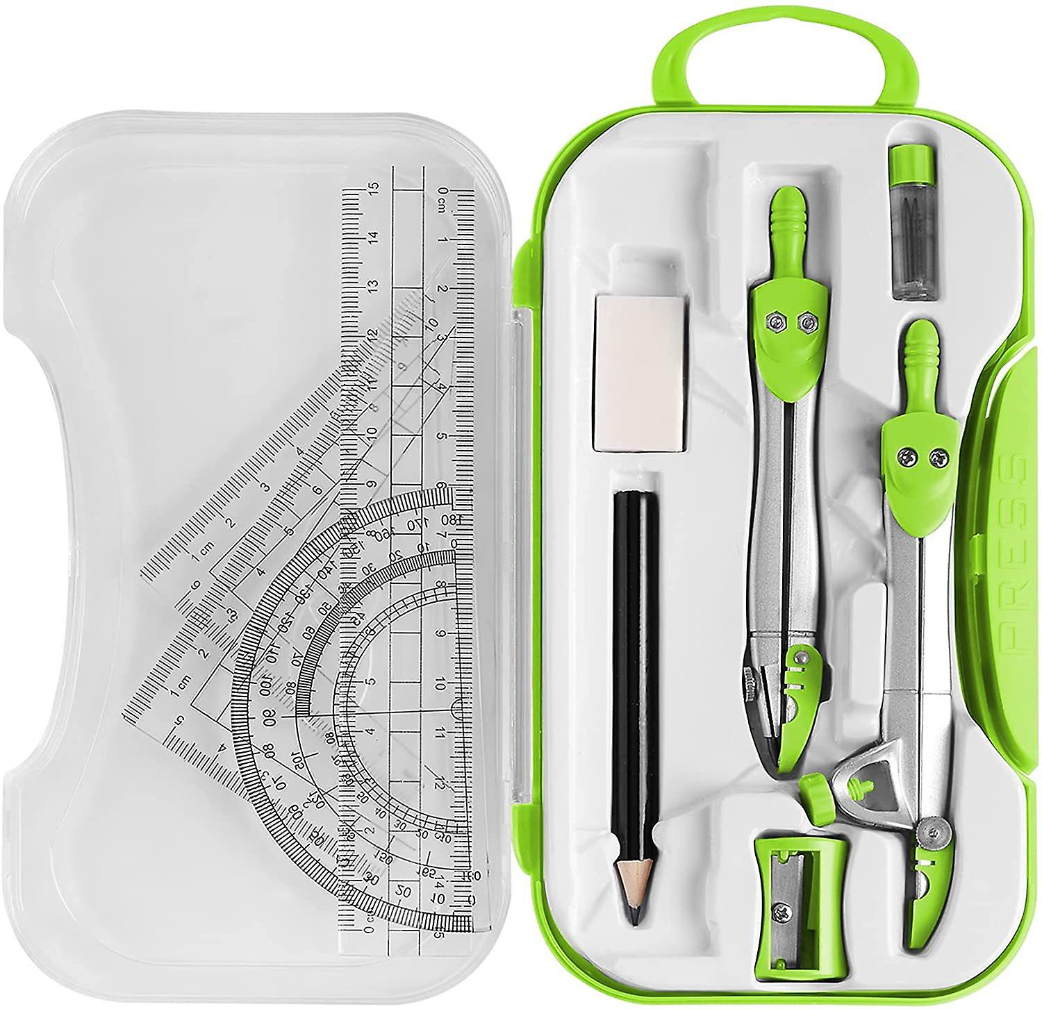Protractor og Compass Math Geometry Kit Green