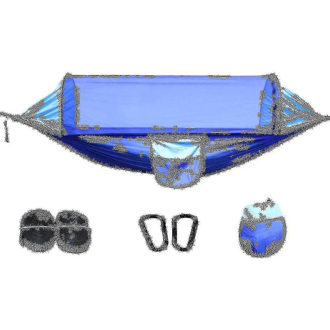 Camping Double Hammock With Mosquito Net For Camping Blue