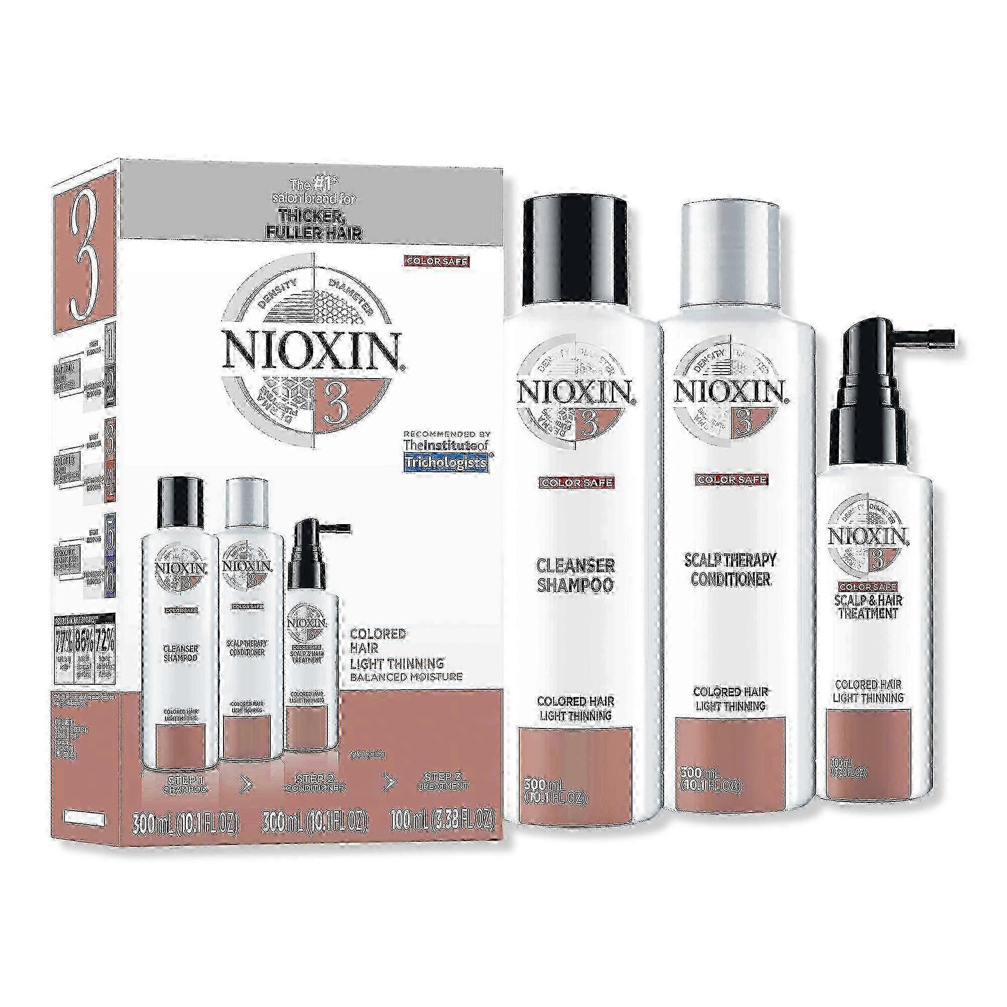 Nioxin护发全套套装,含清洁剂、头皮疗法和头皮护理,系统3,每套1个