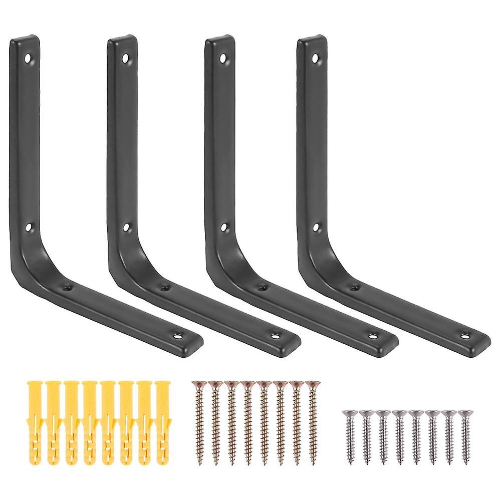 4 Pcs Iron Wall Shelf Bracket, 6 X 5 Inch Heavy Duty Shelf Support Bracket Decorative Joint Angle B