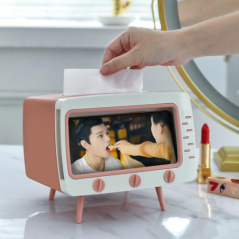Home Multi-color Tv Tissue Box Multi-function Desktop Pumping Box Mobile Phone Viewing Bracket Living Room Storage Box