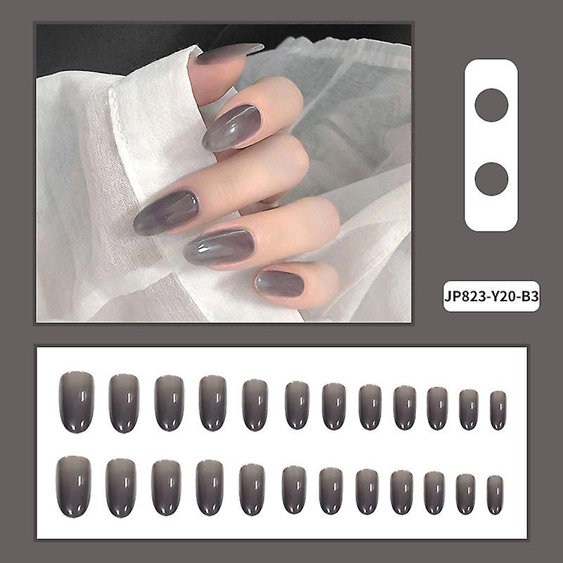 False Nail Tips Fake Artificial Art DIY Finger Cover Long round Head Removable Solid Color Fashion N