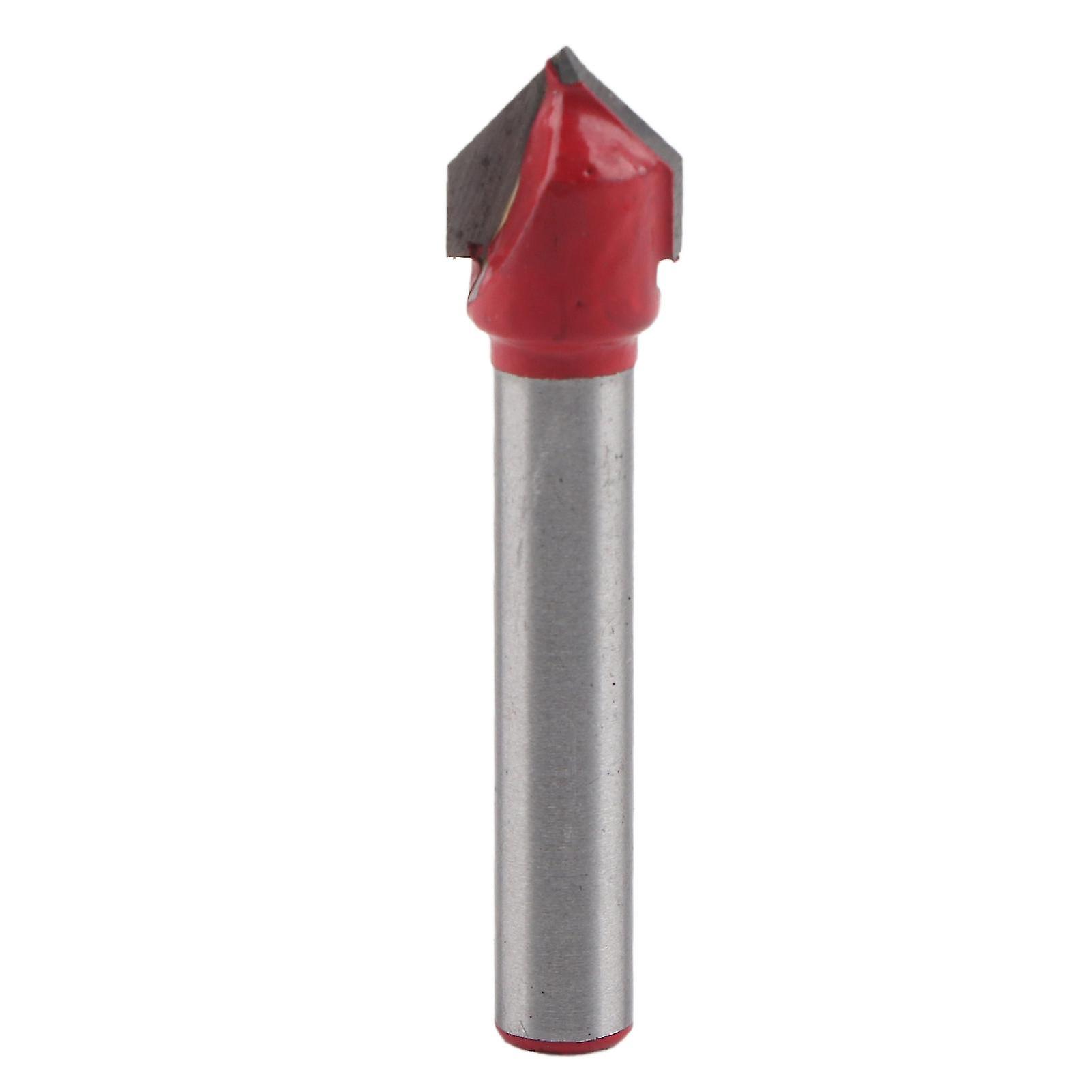 V Groove Router Bit Woodworking Milling Cutter 90 Degree 10mm Cutting Edge Diameter 6mm Shank