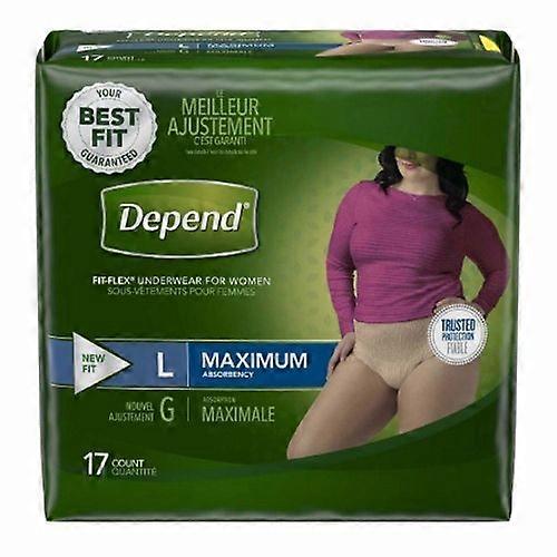 Kimberly Clark Female Adult Absorbent Underwear Depend FIT-FLEX Pull On with Tear Away Seams Large Disposable Hea, Count of 34 (Pack of 1)